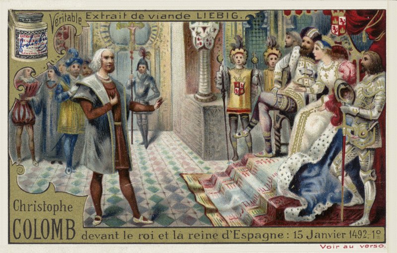 Kolumbusz Kristóf Spanyolország királya és királynője előtt, 1492. január 15 alkotó: European School
