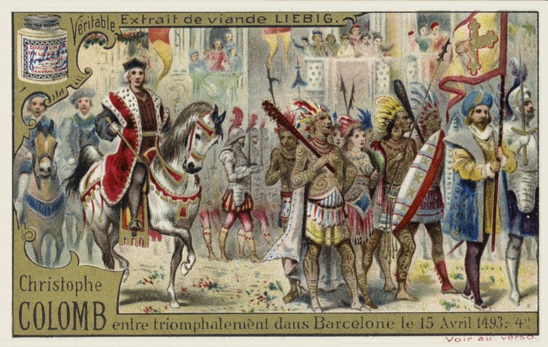 Kolumbusz Kristóf diadalmasan belép Barcelonába, 1493. április 15-én alkotó: European School