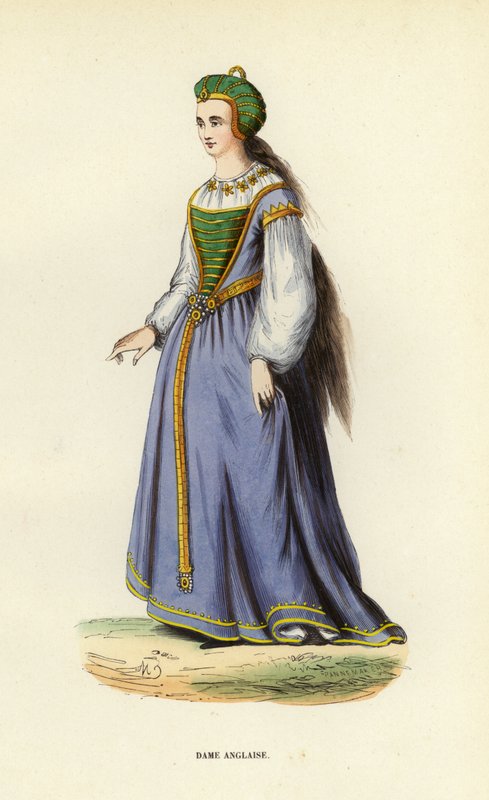 Dame Anglaise (színes metszet) alkotó: European School