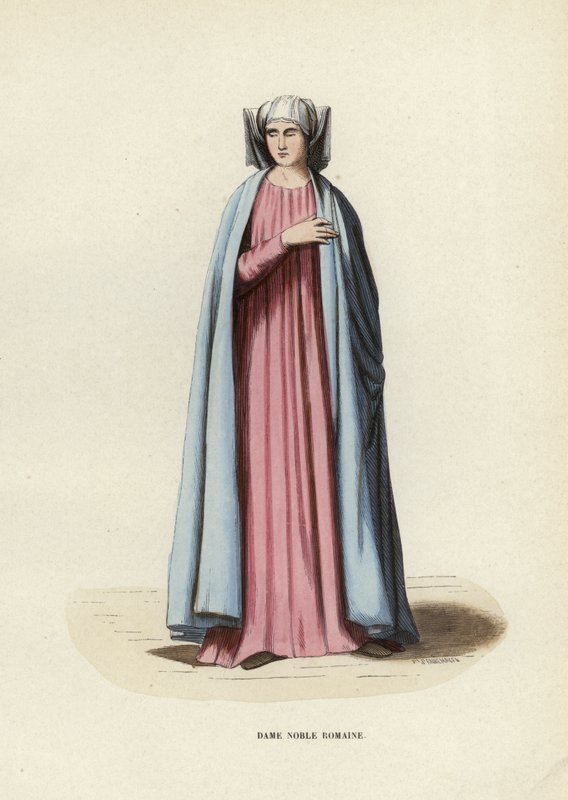 Dame Noble Romaine (színes metszet) alkotó: European School