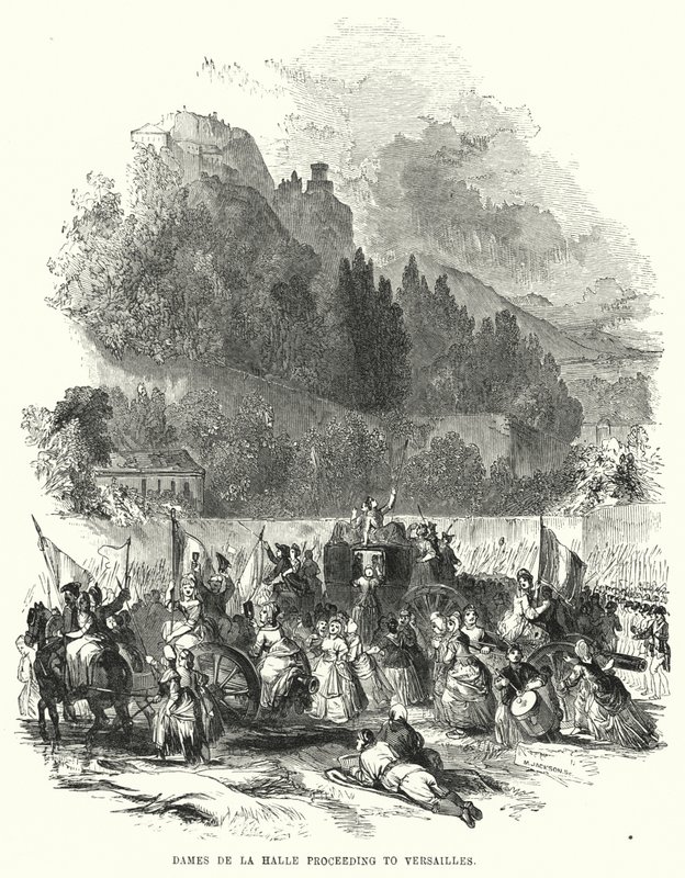 A piac hölgyei Versailles-ba indulnak (metszet) alkotó: European School