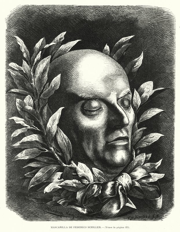 Friedrich Schiller német költő halotti maszkja (litho) alkotó: European School