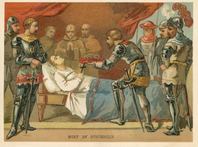 Bertrand du Guesclin francia katonai parancsnok halála 1380-ban alkotó: European School