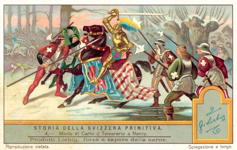 Merész Károly halála a nancy-i csatában, 1477 alkotó: European School