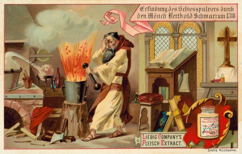Berthold Schwarz szerzetes lőport talált alkotó: European School