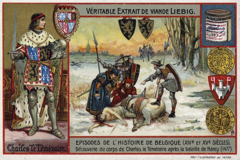 Merész Károly, Burgundia hercege holttestének felfedezése a nancyi csata után, 1477 alkotó: European School