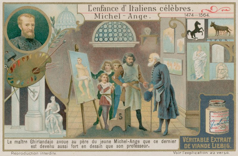 Domenico Ghirlandaio megnézi Michaelangelos munkáját alkotó: European School