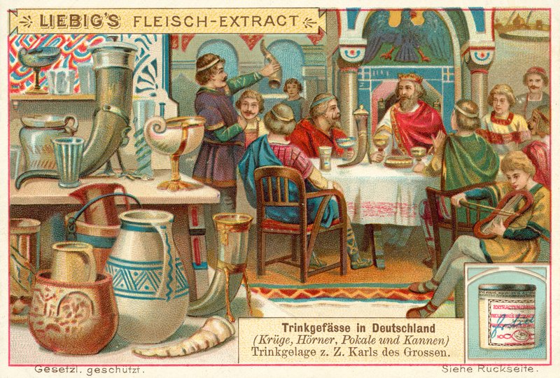 Italozás Németországban Nagy Károly idején (chromolitho) alkotó: European School