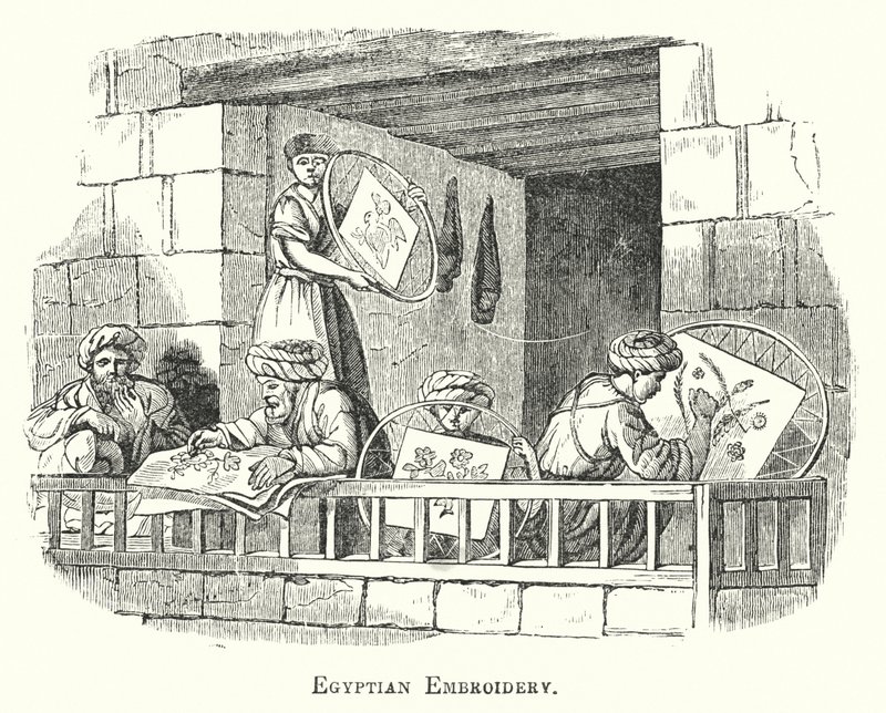 Egyiptomi hímzés (metszet) alkotó: European School