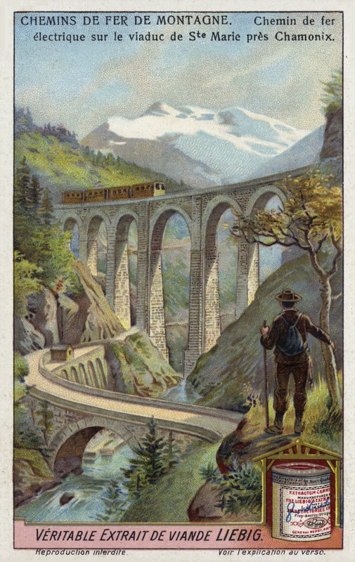 Elektromos vasút a Viaduc Ste Marie-n, Chamonix közelében, Franciaországban alkotó: European School
