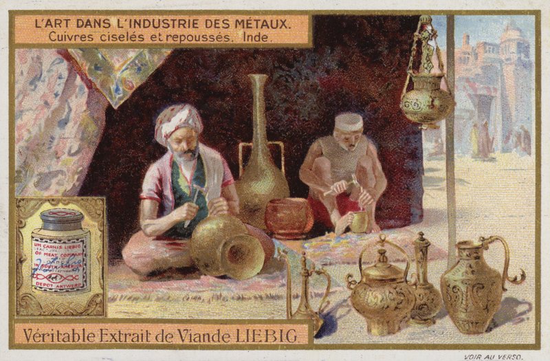 Vésett és szerszámozott réz, India (chromolitho) alkotó: European School