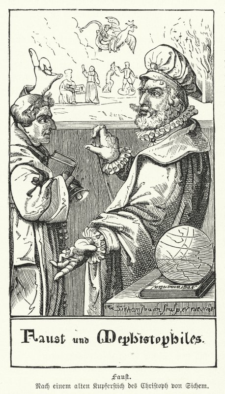 Faust és Mefisztó (metszet) alkotó: European School