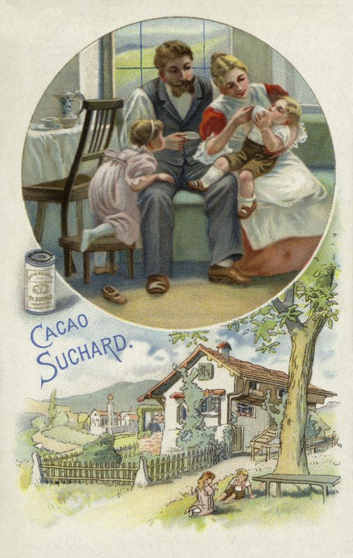 Kisgyermek Suchard kakaóval etetése alkotó: European School