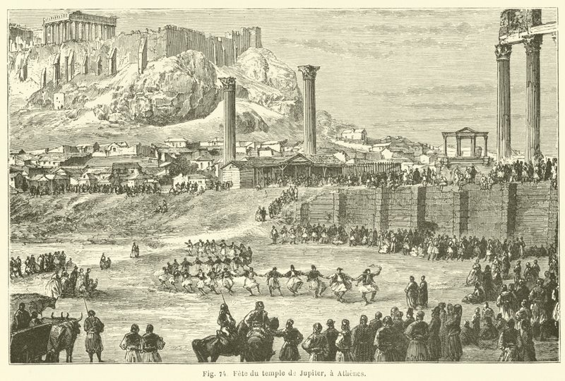 Fete du Temple de Jupiter, Athénész (metszet) alkotó: European School