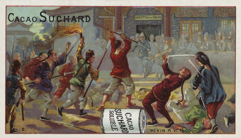 Harcok a francia követségen kívül, Peking, boxerlázadás, 1900. június 8. alkotó: European School