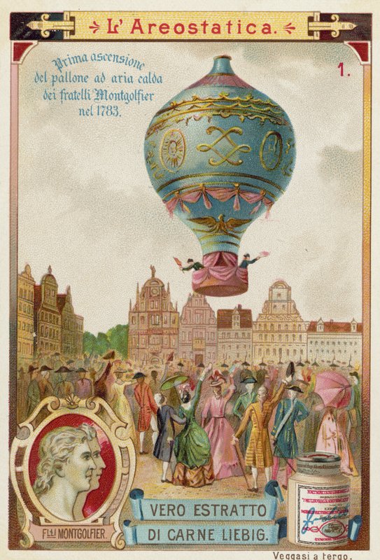 A Montgolfier Brothers hőlégballon első kötetlen repülése, 1783 alkotó: European School