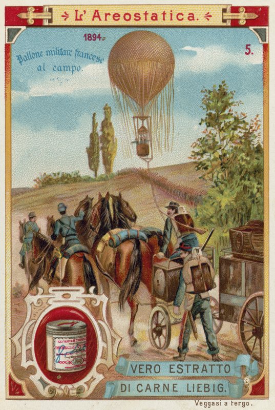 Francia katonai léggömb a terepen, 1894 alkotó: European School