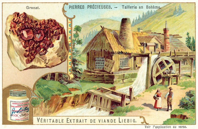 Drágakővágási munkák Csehországban (chromolitho) alkotó: European School