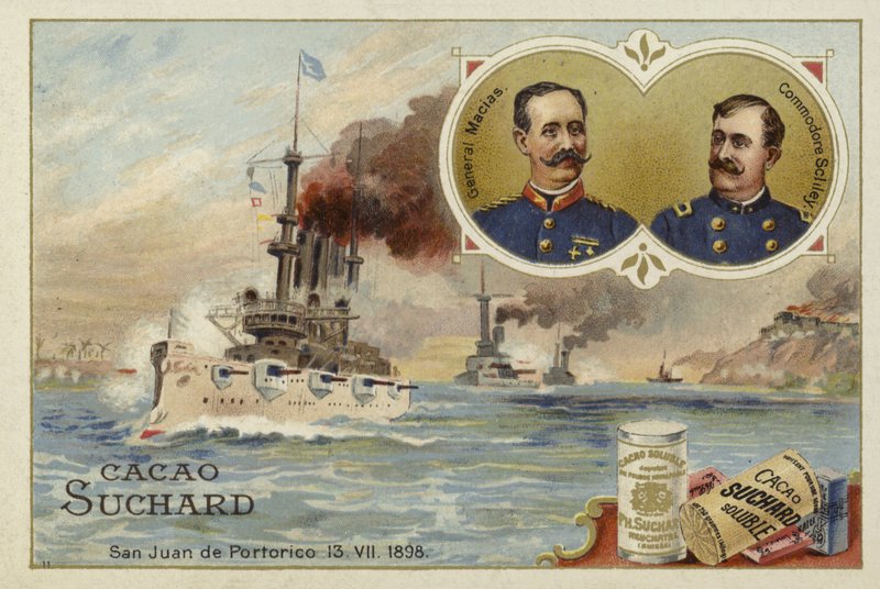 Manuel Macias tábornok és Winfield Scott Schley kommodor, San Juan de Puerto Rico, spanyol-amerikai háború, 1898. július 13. alkotó: European School