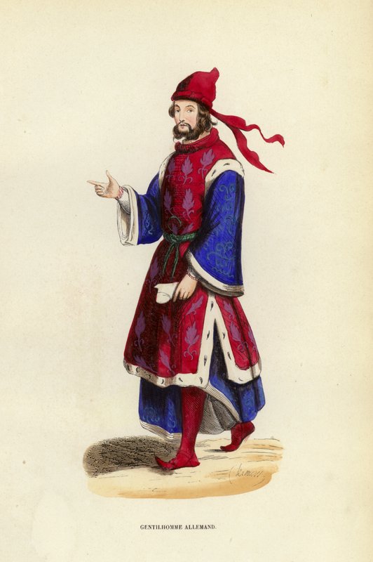 Német Gentleman (színes metszet) alkotó: European School