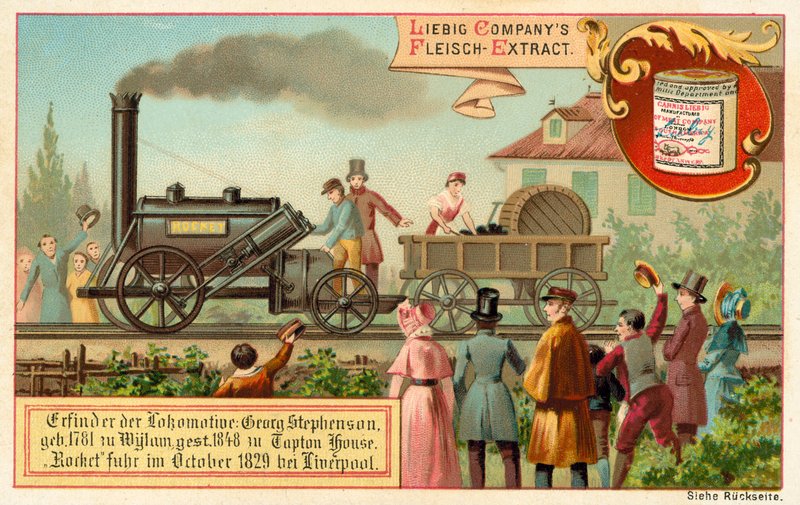 George Stephenson Rocket gőzmozdonyja, Liverpool alkotó: European School