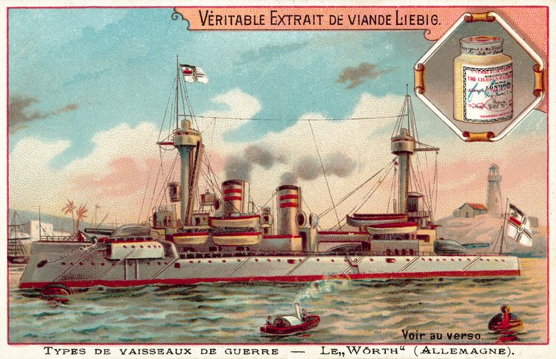 Német csatahajó SMS Worth (chromolitho) alkotó: European School