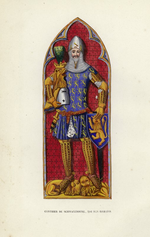 Gonthier De Schwarzbourg, a rómaiak királya (színes metszet) alkotó: European School
