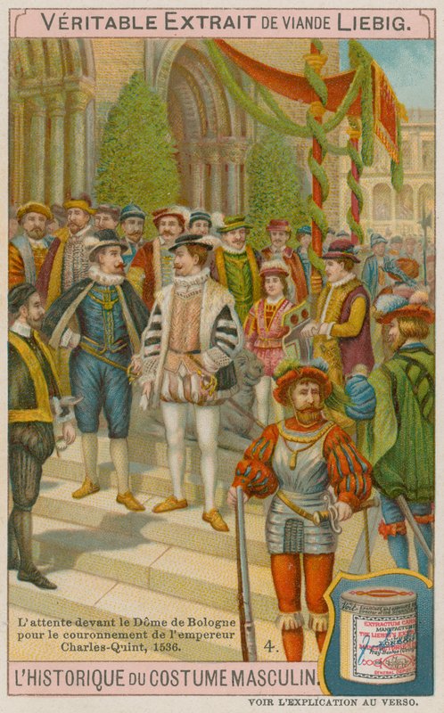 A bolognai katedrális előtt várakozó vendégek V. Károly császár koronázásakor 1536-ban alkotó: European School