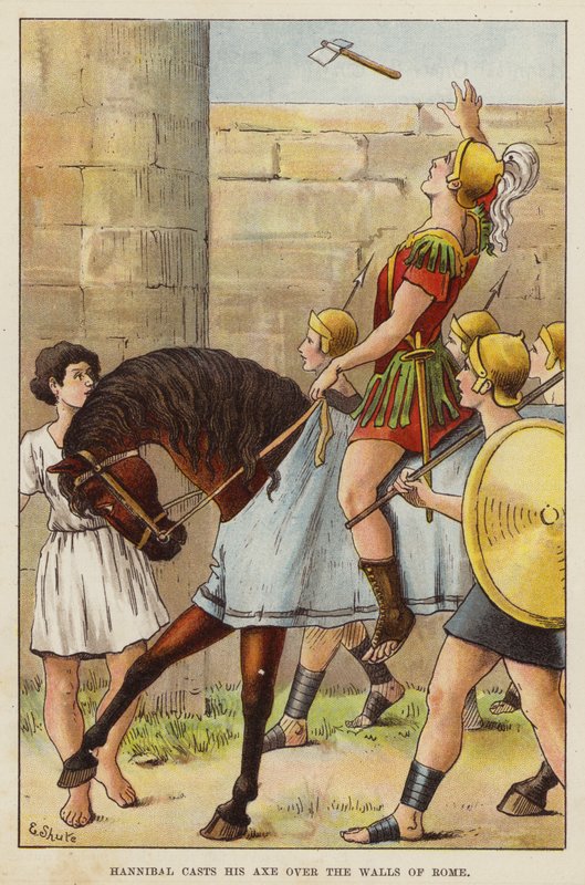 Hannibál Róma falaira veti fejszéjét (chromolitho) alkotó: European School