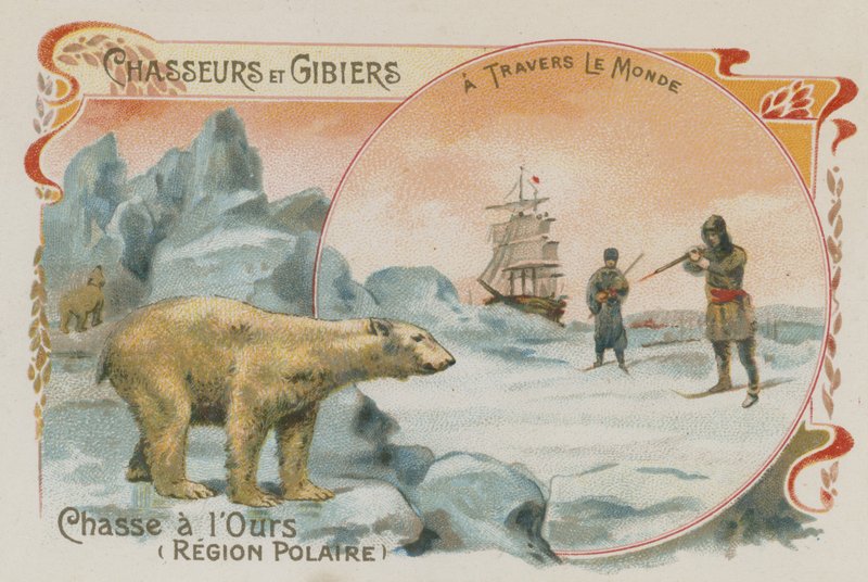 Vadászat jegesmedvére (chromolitho) alkotó: European School