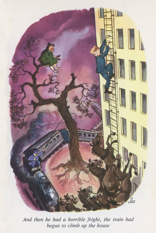 Illusztráció az Emil és a nyomozókhoz (színes litográfia) alkotó: European School