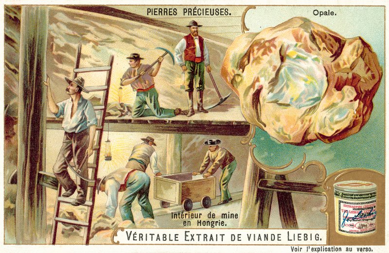 Opálbánya belseje Magyarországon (chromolitho) alkotó: European School