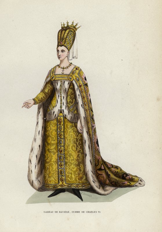 Isabeau De Baviere, VI. Károly felesége (színes metszet) alkotó: European School