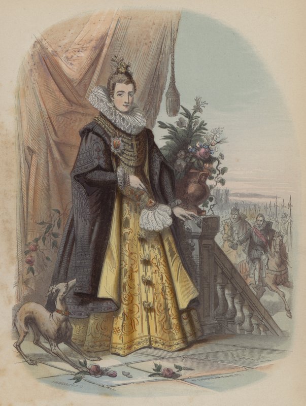 Isabella Clara Eugenia, Spanyol Hollandia uralkodója (színes metszet) alkotó: European School