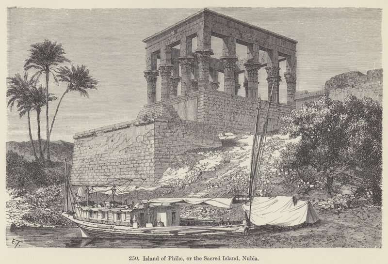 Philae szigete vagy a Szent Sziget, Núbia (metszet) alkotó: European School