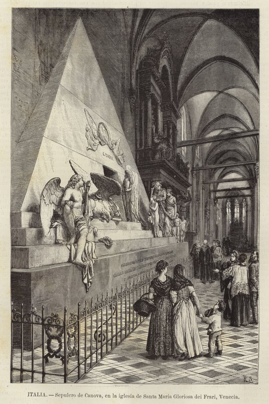 Olaszország - Canova sírja, a Santa Maria Gloriosa dei Frari templomban, Velencében alkotó: European School