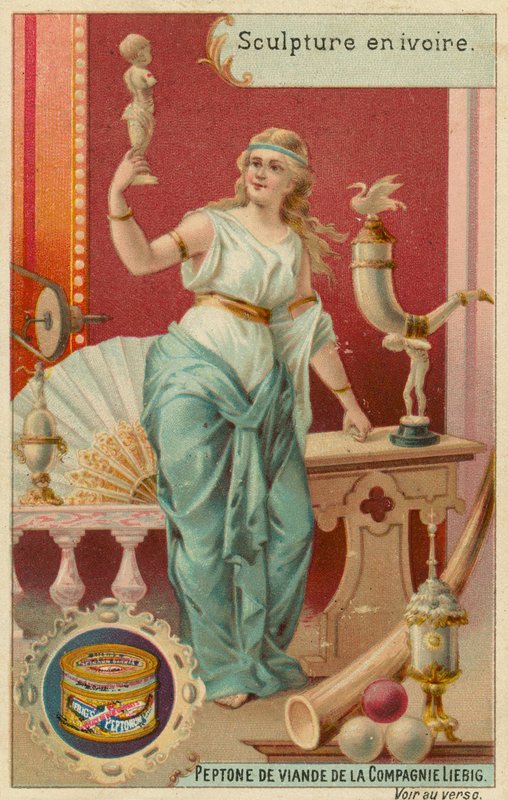 Elefántcsont szobor (chromolitho) alkotó: European School