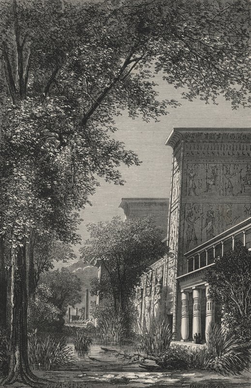 Egy egyiptomi templom kertje (metszet) alkotó: European School