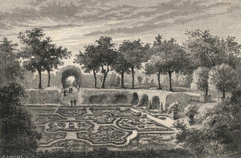 Henri IV alatti Tuileriák hímzett kertjei (metszet) alkotó: European School
