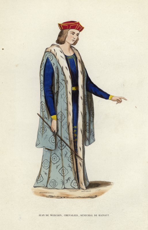 Jean De Werchin, Chevalier, Senechal De Hainaut (színes metszet) alkotó: European School