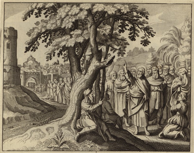Jézus Krisztus és Zakeus, a vámszedő (metszet) alkotó: European School