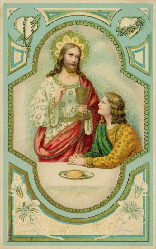 Jézus Krisztus megáldja az áldozó embert (kromolito) alkotó: European School