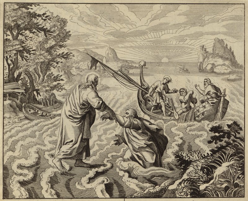 Jézus Krisztus a Galileai-tengeren jár (metszet) alkotó: European School