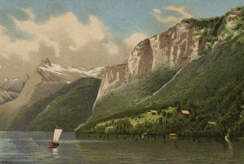 Luzerni-tó: Rutli (színes litográfia) alkotó: European School