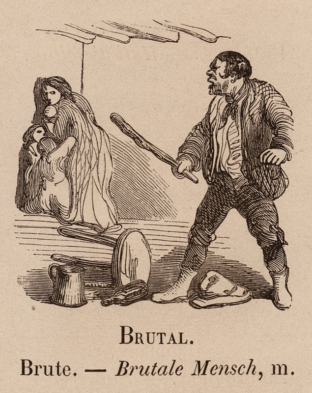 The Illustrious Vocabulary: Brutális; Brute; Brutale Mensch (metszet) alkotó: European School
