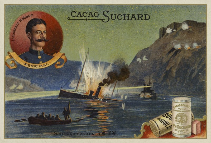 Richmond P Hobson hadnagy és a USS Merrimac elsüllyedése, Santiago de Cuba, spanyol-amerikai háború, 1898. június 3. alkotó: European School