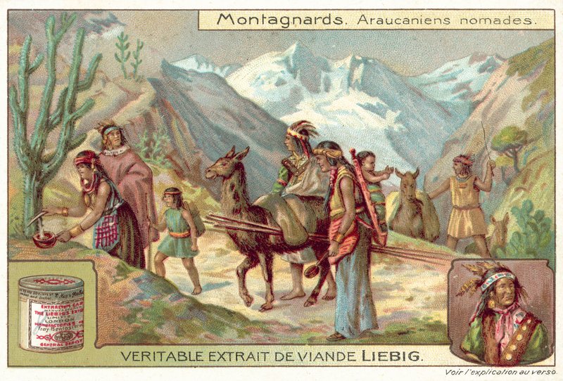 Mapuche nomádok (chromolitho) alkotó: European School