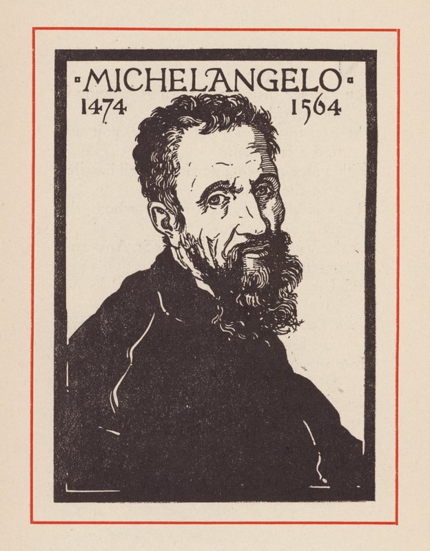 Michelangelo, olasz reneszánsz művész és építész (litho) alkotó: European School
