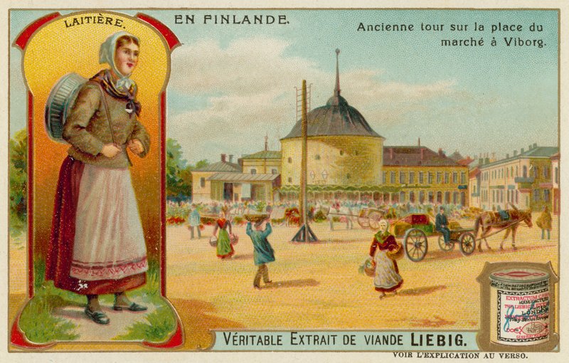 Milkmaid és torony Vyborgban alkotó: European School