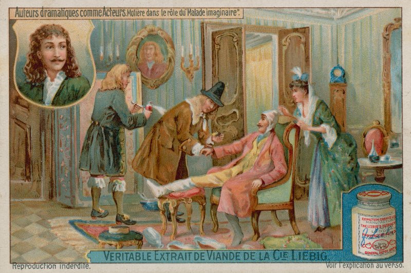 Moliere a Le Malade Imaginaire-ben (A képzeletbeli érvénytelen) alkotó: European School